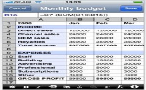 Un tableur pour l'iPhone par Softalk